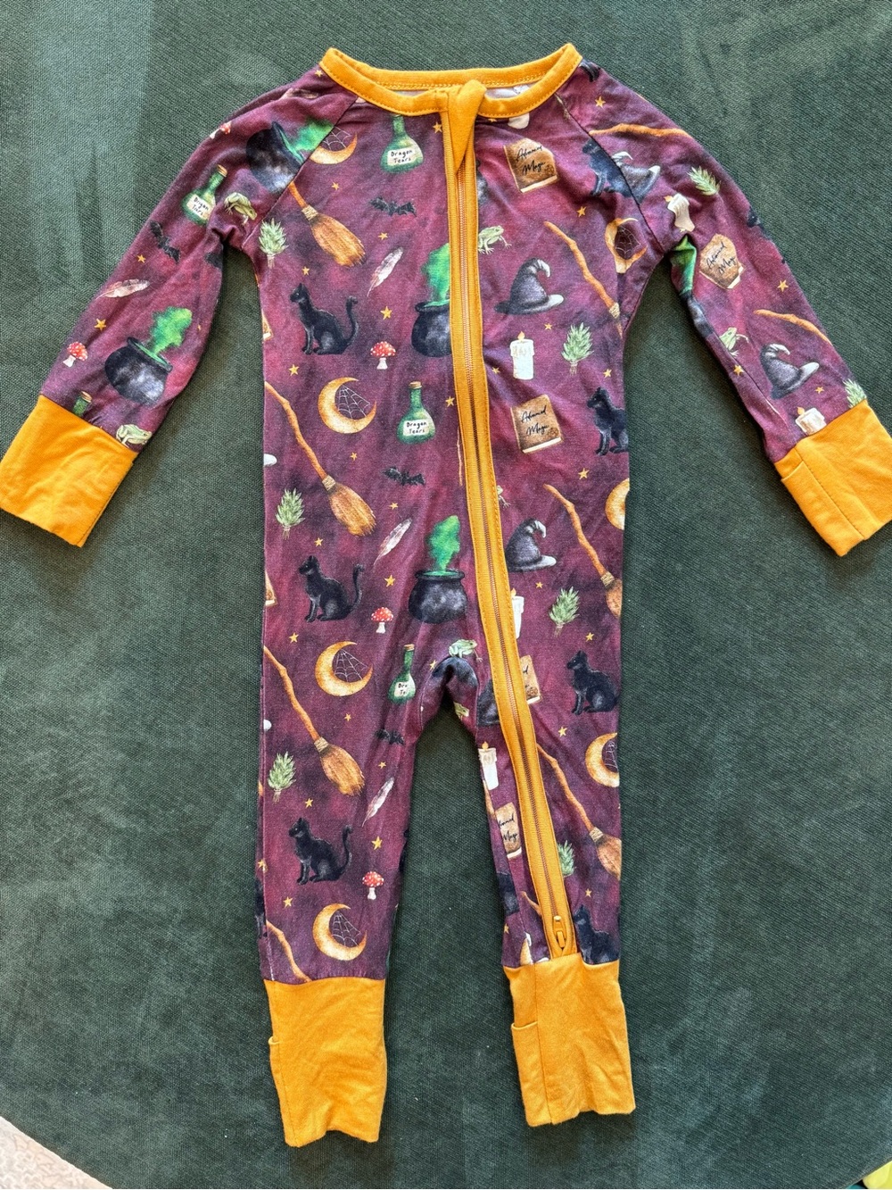 Halloween Bamboo Convertible Zippy | 0-3 Months | Like New | Witchy Print